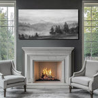 SOUGUAN Grey Wall Decor Foggy Mountain Wall Art Tree and Bird Pictures Artwork for Walls Living Room for Bedroom Kitchen Dining Room Home Office 30x60 Inch