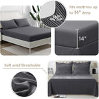 JOLLYVOGUE Twin XL Comforter Set, Ultra-Soft Bed in a Bag Twin XL Size 5 Pieces, Oeko-TEX Certified Bedding Set with Down Alternative Comforter, Sheets, Pillowcases & Shams, Dark Grey