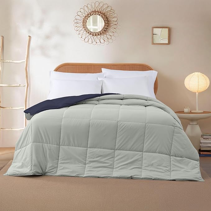 Modern Threads Down Alternative Reversible Comforter Navy/Silver King