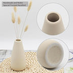 YANLING 6 Pack Modern Small Vase for Flowers, Light Yellow Ceramic Vases for Pampas Grass, Boho Vases for Home Decor Table Shelf Office Bedroom