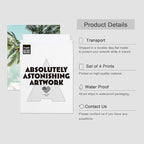 SIGNWIN Poster Bathroom Decor 11"x14"x 4, Wall Art Room Decor Multicolor for Living Room, Bedroom, Office White Topical Teal Sky Palm Tree Beach Ocean Seaside Nature Wilderness Realism Landscape