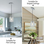 Modern Chrome Pendant Lights Kitchen Island Ceiling Chandelier Indoor Crystal Hanging Light Fixtures for Dining Room Kitchen Living Room Bedroom（3Pack）