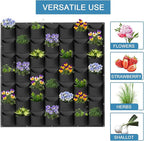 49 Pockets Hanging Planter Bags, Hanging Vertical Wall Mounted Plant Planting Grow Bags, Herb Garden Planter Outdoor Indoor Growing Bag, Gardening Vertical Greening Flower Container(1m×1m, Black)