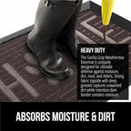 GORILLA GRIP 100% Waterproof All-Season WeatherMax Doormat, 47x35, US Designed Natural Rubber, Stain and Fade Resistant, Low Profile Indoor Outdoor Door Mats, Easy Clean Patio Mat, Espresso Home Paw