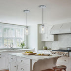 Modern Chrome Pendant Lights Kitchen Island Ceiling Chandelier Indoor Crystal Hanging Light Fixtures for Dining Room Kitchen Living Room Bedroom（3Pack）