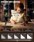 10X Square Magnifying Glass with Light and Stand, 2-in-1 LED Lighted Desk Lamp & Clamp, 5 Color Modes Stepless Dimmable, Hands-Free Magnifier Desk Lamp for Reading Craft Close Work B01DL05