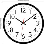 Lumuasky 14 Inch Wall Clock Battery Operated Silent Non-Ticking Large Analog Classic Round Clock for Office, Home, Kitchen, Bedroom, School, Living Room (Black)