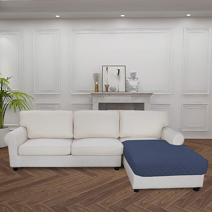 Easy-Going Sectional Couch Covers for Dogs L Shape Sofa Cover Reversible Sofa Slipcover Chaise Lounge Cover Furniture Protector Cover for Pets Dog Cat (42 x 68 inches, DarkBlue/DarkBlue)