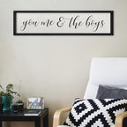 ZZJJHYWGQ You Me & The Boys Sign 32"×8" Playroom Kids Wall Decor Modren Nursery Baby Boy Home Wood Framed Living Room Horizontal Wall Art (Black)