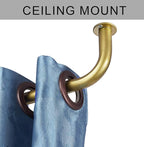 Room Darkening Curtain Rod, Wrap Around Design, Extra-Thick 1-Inch Diameter Single Drapery Rod, Extendable Metal Rod Set for the Blackout Curtains and Sheer (Antique Gold, 48-84")