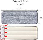 10 Pack 13 * 4.9" Generic Mop Pads Mop Head Refill Washable Wet/Dry Mops Flat Compatible with Most 11-13" Hook and Loop (Velcro) Flat Mops.System Floor Care System (10 Pack 13 * 4.9")
