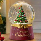 Snow Globe Lighted Christmas Decorations, Christmas Tree Musical Glass Snow Globe with Swirling Glitter, Christmas Holiday Party Gifts and Decorations