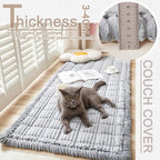 Couch Cover for Dogs Washable, Fuzzy Pet Couch Covers for 3 Cushion Sofa Pet Friendly, Non Slip Sofa Cover (Light Gray, 27.6" x 59"/70 x 150cm)