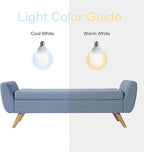 HomePop Modern Storage Bench with Wood Legs |Homepop Home Décor|Bench with Storage for Living Room & Bedroom - French Blue Woven