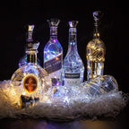 Upgraded 12 Pack Diamond Solar Wine Bottle Lights, 20 LEDs Waterproof Copper Light, Bottle Light Fairy Cork String Lights for Yard Patio Decor, DIY Birthday Gift for Mom Grandma Friend(3 Colors)
