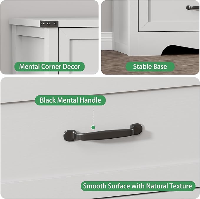 Dresser for Bedroom with 9 Drawers, 59" Wide Modern Chest of Drawers with Deep Drawers & Mental Handle, Wood Dresser TV Stand, Wooden Closet Storage Organizer for Living Room, Hallway, Entryway, White