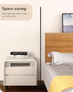 EDISHINE LED Corner Floor Lamp, 57.5" Minimalist Dimmable Sleek Light, Adjustable Height, Standing Tall Floor Lamps for Living Room, Bedroom, Office, 3000K Warm White Light, Black