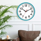 Wall Clock Silent Non-Ticking Modern Clock Battery Operated 8 Inch Small Classic Analog Decorative for Kitchen, Living Room, Office, Bedroom, Bathroom (Blue)