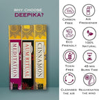 Deepika 12 Pack Assorted Pack 15 Gram x 12 Packs (180 Sticks) for Meditation, Aromatherapy, Healing and Yoga