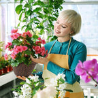 4 Pack Plant Pots Outdoor Indoor, 8 Inch Small Flower Pots with Drainage Hole & Tray, Thickened Plastic Outdoor Planters for Garden House Decor - Pebbles Pattern Design