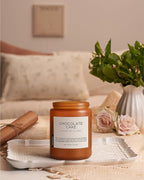 M&SENSE Chocolate Layer Cake Scent Candles, Large 19.4oz Natural Soy Wax 110 Hours Burn Time Clean Non Toxic Scented Classic 2 Wicks Candle for Bedroom Living Room Office