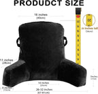 SLIGUY Reading Pillow Standard Bed Pillow for Sitting in Bed Couch or Floor-Backrest with Arms Support and Pockets, Adult Back Pillow Bed Chair for Bed Rest, Reading, Watching TV, Gaming, Black