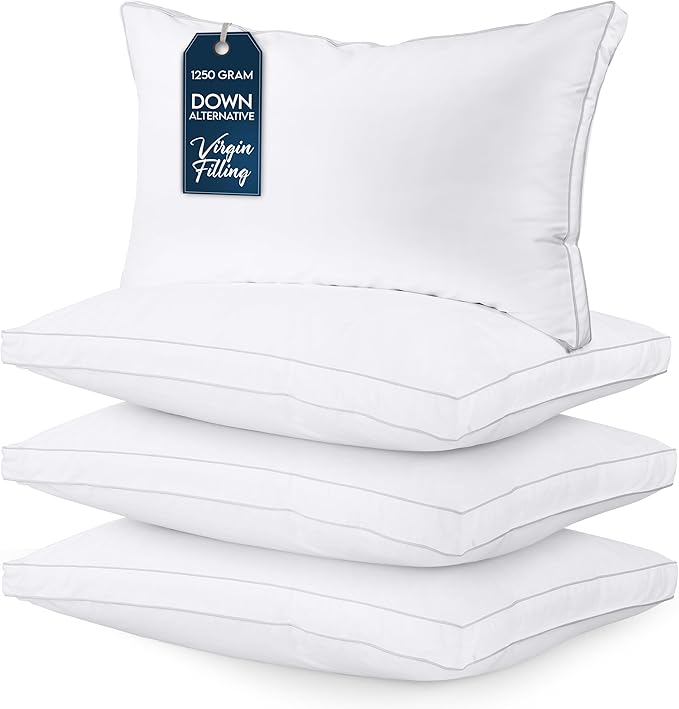 Utopia Bedding Bed Pillows for Sleeping King Size (White), Set of 4, Cooling Hotel Quality, Gusseted Pillow for Back, Stomach or Side Sleepers