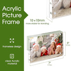 SYNTRIFIC 5x7 Acrylic Frame 3 Pack Horizontal Magnet Double Sided Picture Frame, Free Standing Desktop Acrylic Photo Frame Display, 10+10mm Thickness Clear Magnetic premium Picture Frame Gifts Ideal