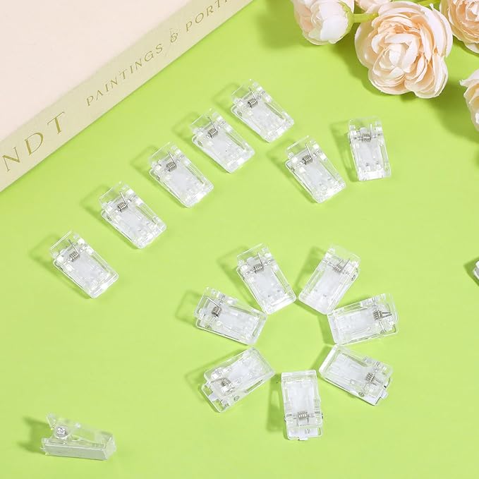 30 Pieces Self Adhesive Clips, Tapestry Wall Hanging Clips, Plastic Hanging Spring Clips Wall Clips Light Clips Photo Clips Poster Clips for Office Home Poster Photo Flag Decorations, Clear