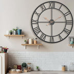 36 Inch Extra Oversized Large Giant Modern Decorative Wall Clock,Vintage Industrial Farmhouse Black Metal Big Roman Numeral Large Clocks for Living Room Decor,Entrance Fireplace,Dinng Room