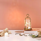 3'3" Wide Modern Metal Hurricane Lantern with Handmade Sturdy Glass Sleeve in Brass for Tealight Candle & Plants, Farmhouse Hurricane Industrial, Minimalistic, Shabby Chic (1, Brass, 3.3"x5.2")