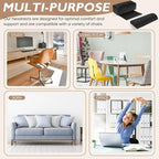 Yalikop 2 Pcs Non Slip Recliner Head Pillow Half Moon Bolster Pillow Set Neck Pillow for Office Chair Foot Pillow for Head Ankle Lumbar Support Leg Elevation Sleeping, Sofas and Loveseats (Black)