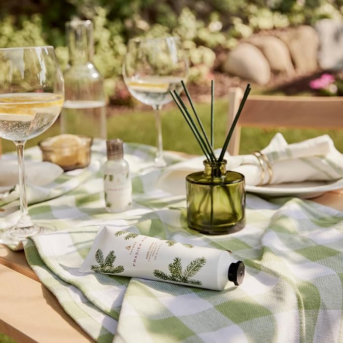 Thymes Frasier Fir Reed Diffuser Set – Includes Reeds, Fragrance Oil, and Frosted Glass Bottle – Fragrance Oil Diffuser – Room Fresheners – Luxury Home Decor – Green (Heritage, 4 fl oz)