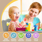 FUNLIO Kids Table and 4 Chairs Set for Ages 3-8, Height Adjustable Toddler Table and Chair Set, Easy to Wipe Arts & Crafts Table, for Classrooms/Daycares/Homes, CPC & CE Approved (5-Piece Set) - Gray