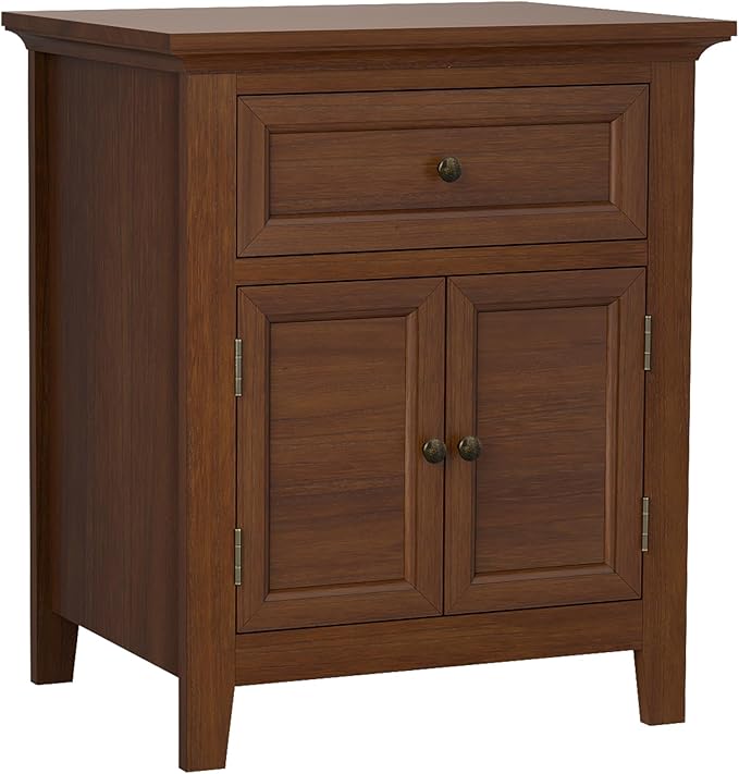 Harvin Nightstand, Solid Wood End Table with Drawer & Door, Timeless Classic Large Side Table for Bedroom, Living Room or Home Offices