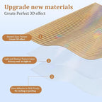 Beautyhero Window Privacy Film, Frosted Reeded Glass Cling, 3D Decorative Coverings with UV Blocking, Adhesive Stickers for Bathroom Doors Cabinet