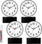 Lumuasky 4-Pack Silent Wall Clocks Time Zones with 4 Pcs Chalkboard and White Marker Pen – Battery Operated Clocks with Time Zones Multi Time Zone Clocks Perfect for Home, Office & Classroom