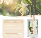 Flower Reed Diffuser Set, 5 oz Cashmere Vanilla Scent Diffuser with Sticks, Home Fragrance Scented Oil Reed Diffusers for Home, Bathroom, Decor & Gift