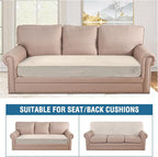 H.VERSAILTEX Velvet Stretch Individual Couch Cushion Cover Plush Cushion Slipcover for Loveseat Sofa Cushion Furniture Protector Seat Cushion Sofa Cover (1 Piece Sofa Cushion Cover, Ivory)