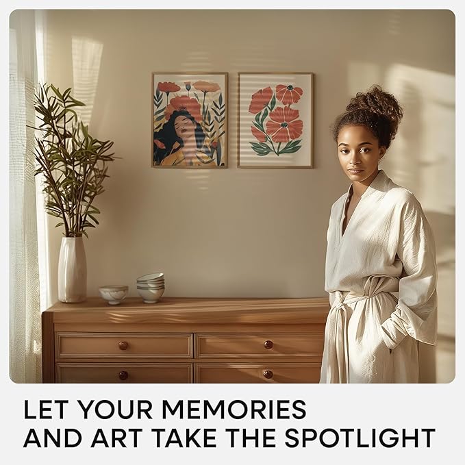 Homeforia 11x14 Bronze Picture Frame, High End Metal 11x14 Brass Frame with Mat 8x10, 11 x 14 Poster Frames Matted to 8 x 10 inch Photo, 11 by 14 Bronze Thin Frames, Tempered Glass, Wall Kit, Set of 1