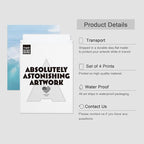 SIGNWIN Adhesive Canvas Poster Surfing Surfboard Aerial View Ocean Nautical Landscape Nature Wilderness Photography Modern Art Decorative Zen Relax/Calm Multicolor for Bedroom - 11"x14"x4