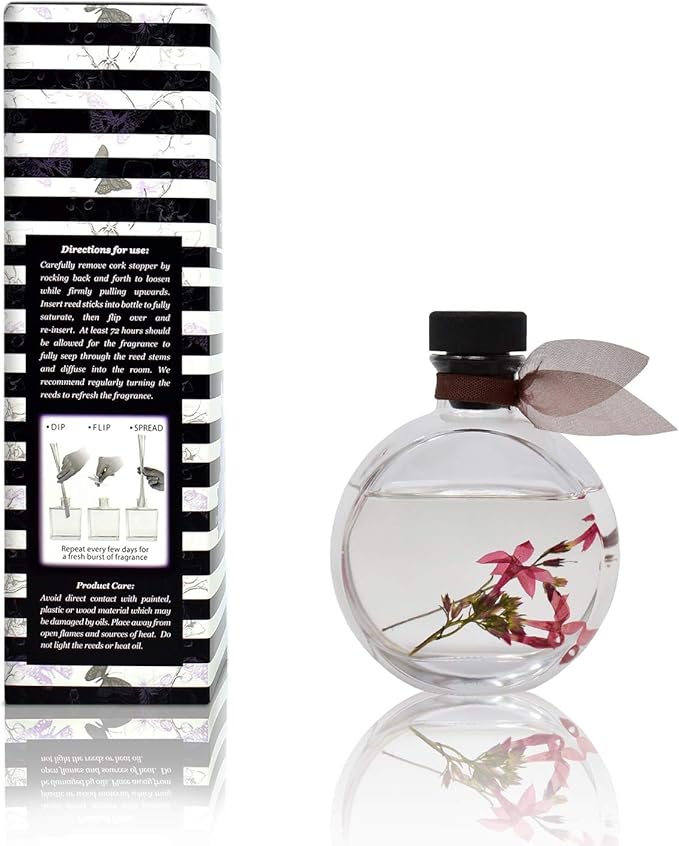 LOVSPA Reed Diffuser Set, Hawaiian Sandalwood Scented Oil Diffuser with Sticks, Home Fragrance Accessories for Bathroom Shelf Decor, Aroma Diffusers for Home or Office Fall Decor, USA Made