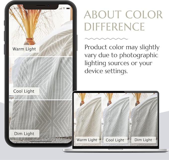 jinchan Boho 100% Cotton Blanket Muslin Twin Size 60x80 Inches Lightweight 3-Layer Geometric Triangle Striped Reversible Quilt Throw Soft Breathable Comfy All Seasons for Couch Bed Decor, Light Grey