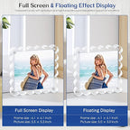 3Pack Clear Magnetic Picture Frames 5×5 Inch - Scalloped Picture Frame with 10+10mm Thick Block, Double-Sided Clear Display | Trendy Home Decor & Modern Gift Idea (3Pack, 5×5)