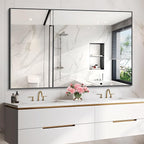 40x60inch Black Bathroom Mirror, Black Rectangle Mirror with Frame, Large Rectangular Wall Mirrors for Bathroom, Living Room, Hair Salon, Big Farmhouse Mirror Hang Horizontal/Vertical