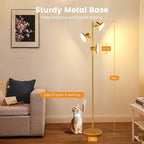 36W LED Tree Floor Lamp, Modern Dimmable Standing Lamp with Remote & Touch Control, 4 Color Temperatures, 3 Rotatable LED Light Floor Lamps for Living Room, Bedroom, Office