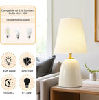 Modern Textured Ceramic Table Lamps 22.75In, White Table Lamp Decor for Living Room Bedroom Bedside End Desk Tables Lamp