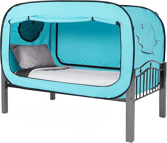 Bed Tent Full Bed Canopy Portable Dream Tent for Adult Indoor Sleeping Tents with 2 Doors Breathable Private Space Tents, Teal