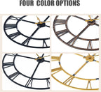 Large Wall Clock for Living Room Decor – 40 Inch Silent Non-Ticking Modern Farmhouse Wall Clock, Oversized Decorative Metal Roman Numeral Clock, Bronze