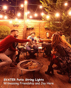 Svater Outdoor String Lights LED 25 FT, Patio Globe Lights with 13 Plastic G40 Bulbs, Waterproof Dimmable Outside Hanging Light for Backyard Bistro Cafe Porch Party Decor, 2700K Warm White